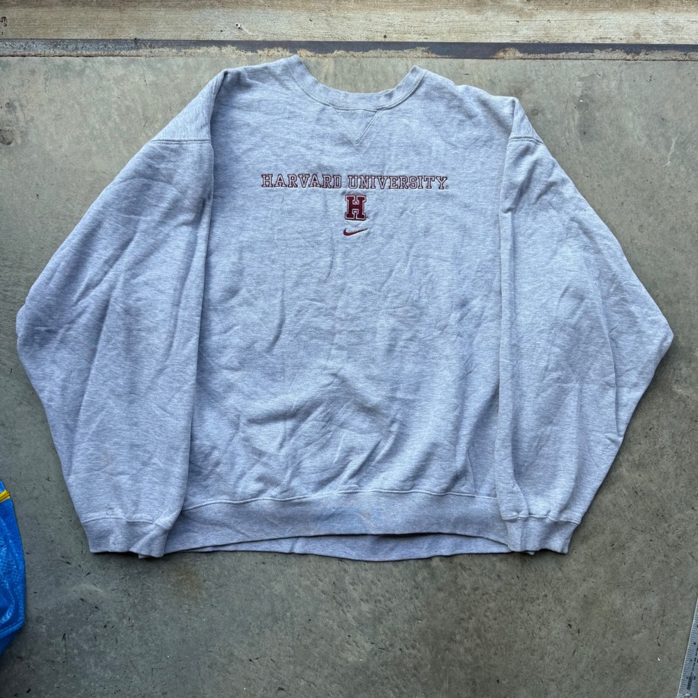 Vintage Nike Team Harvard University Sweatshirt Gray Embroidered XXL Pullover